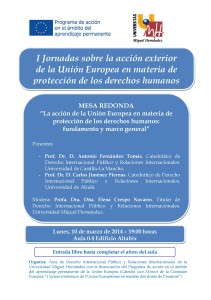 10-03-14-Cartel Jornadas acción exterior UE en materia de derechos humanos
